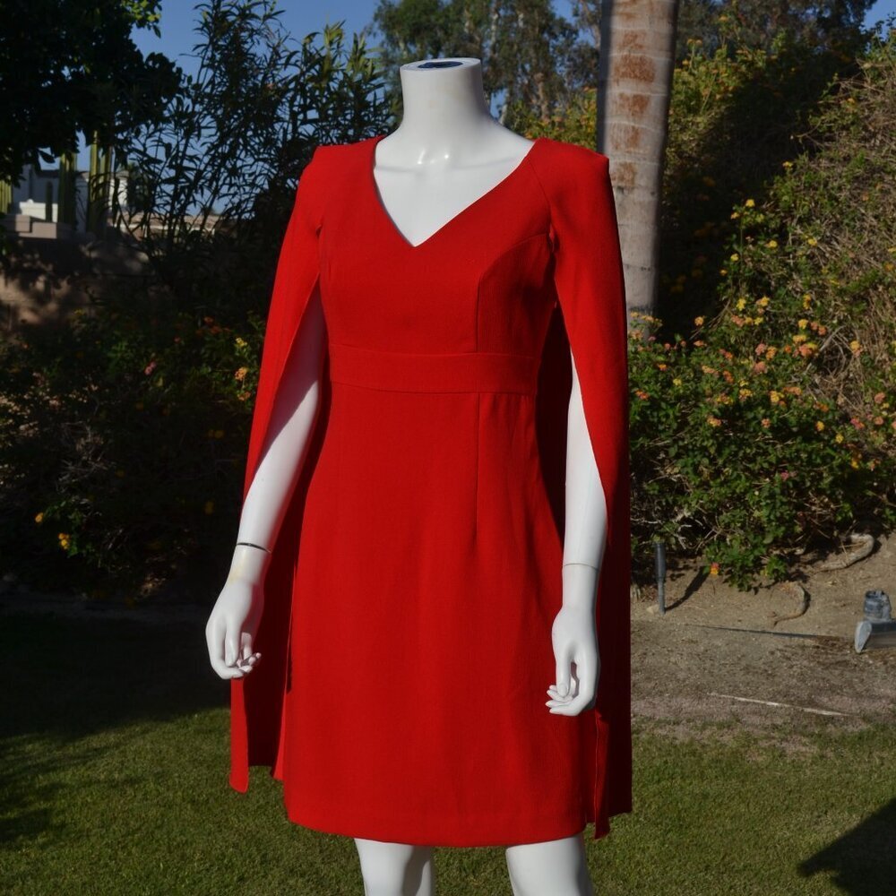 Trina Turk Red Cape Dress